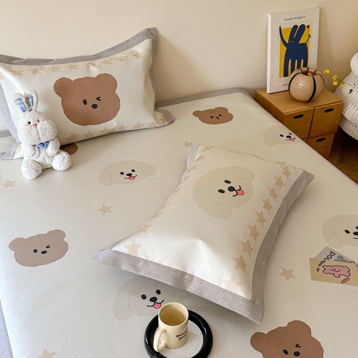 91家纺网 家纺一手货源 找家纺 时年 2023新款水洗冰丝凉席 萌宠