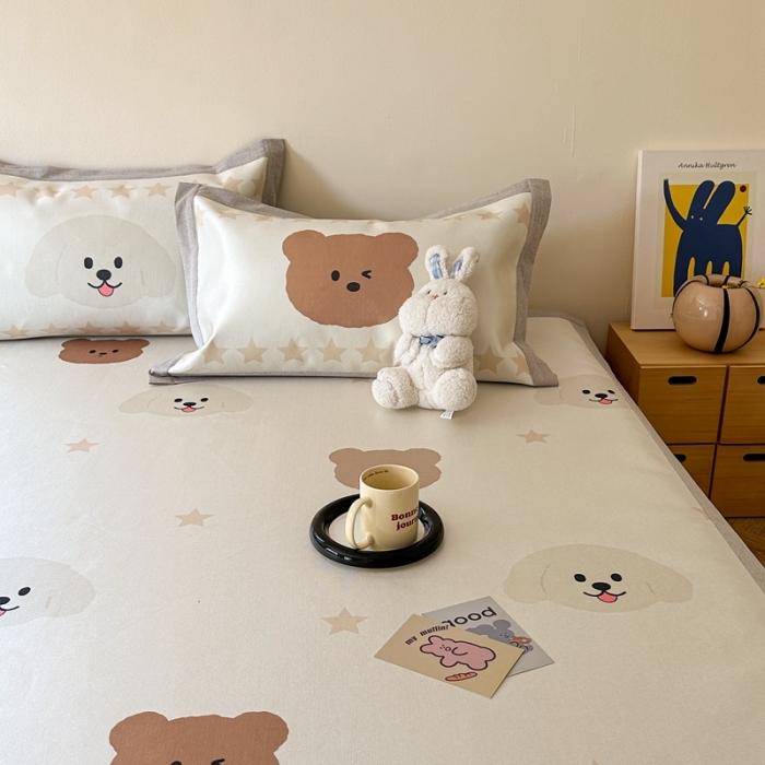 91家纺网 家纺一手货源 找家纺 时年 2023新款水洗冰丝凉席 萌宠