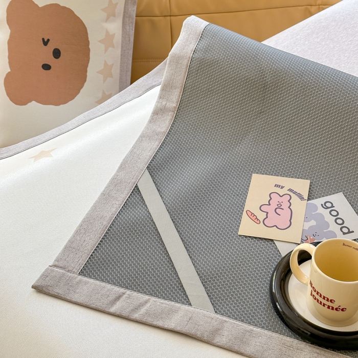 91家纺网 家纺一手货源 找家纺 时年 2023新款水洗冰丝凉席 萌宠