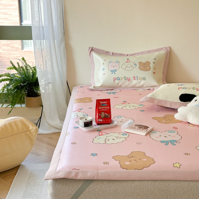 91家纺网 家纺一手货源 找家纺 时年 2023新款水洗冰丝凉席 派对