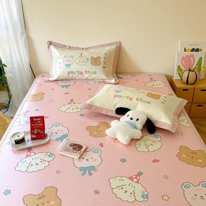 91家纺网 家纺一手货源 找家纺 时年 2023新款水洗冰丝凉席 派对