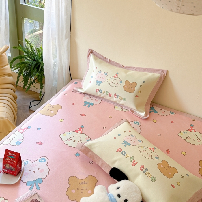 91家纺网 家纺一手货源 找家纺 时年 2023新款水洗冰丝凉席 派对