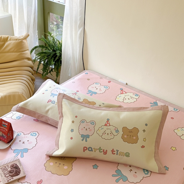 91家纺网 家纺一手货源 找家纺 时年 2023新款水洗冰丝凉席 派对