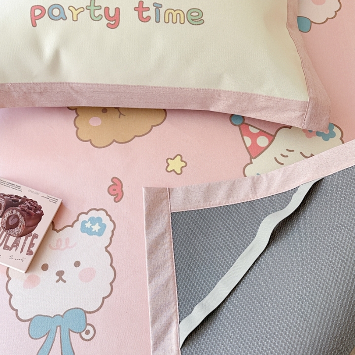 91家纺网 家纺一手货源 找家纺 时年 2023新款水洗冰丝凉席 派对