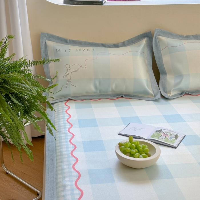 91家纺网 家纺一手货源 找家纺 时年 2023新款水洗冰丝凉席 甜蜜