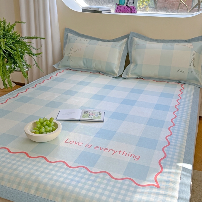 91家纺网 家纺一手货源 找家纺 时年 2023新款水洗冰丝凉席 甜蜜