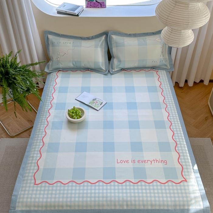 91家纺网 家纺一手货源 找家纺 时年 2023新款水洗冰丝凉席 甜蜜