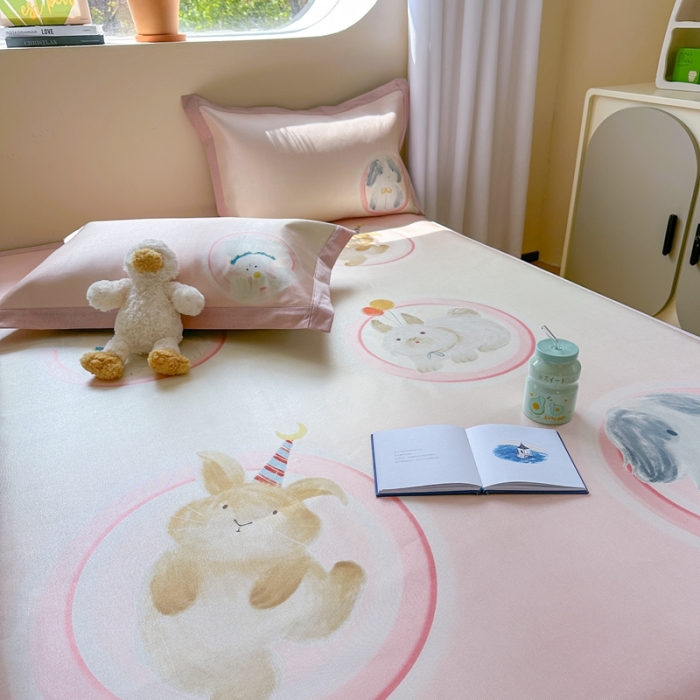 91家纺网 家纺一手货源 找家纺 时年 2023新款水洗冰丝凉席 小可爱