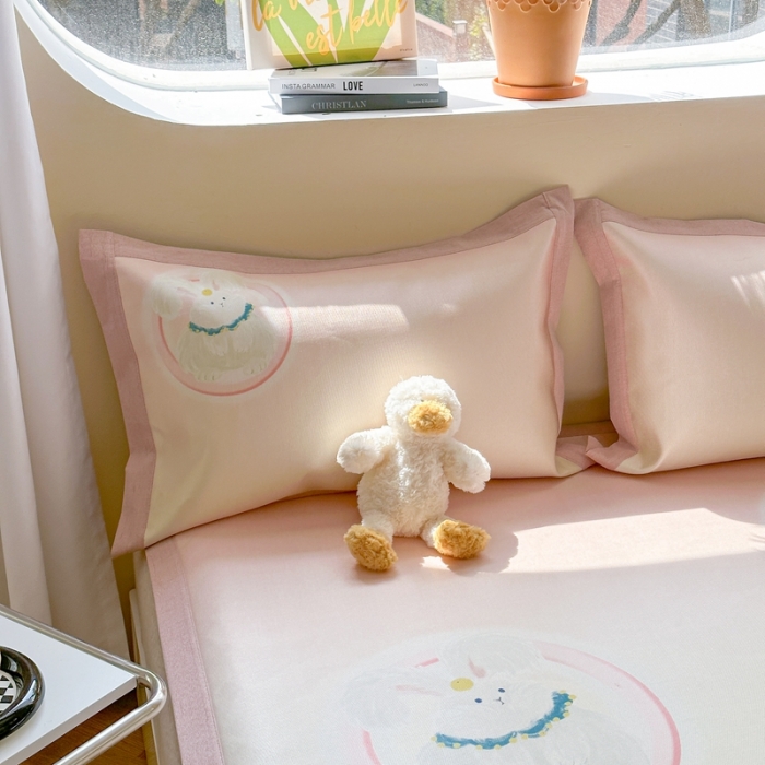 91家纺网 家纺一手货源 找家纺 时年 2023新款水洗冰丝凉席 小可爱