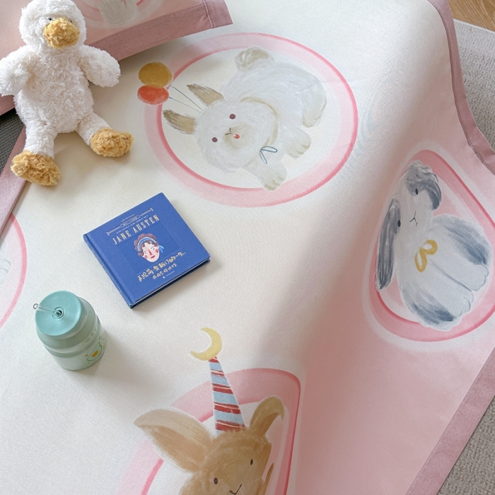 91家纺网 家纺一手货源 找家纺 时年 2023新款水洗冰丝凉席 小可爱