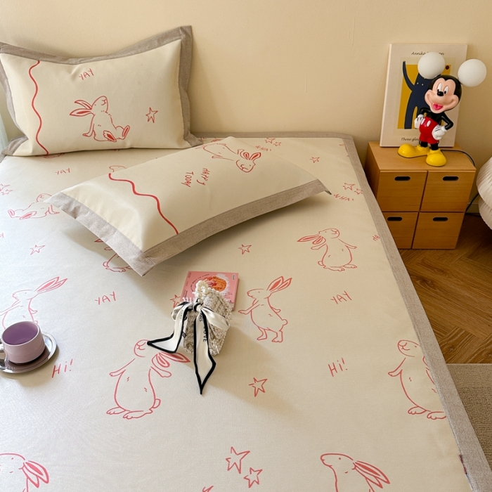 91家纺网 家纺一手货源 找家纺 时年 2023新款水洗冰丝凉席 星空小兔