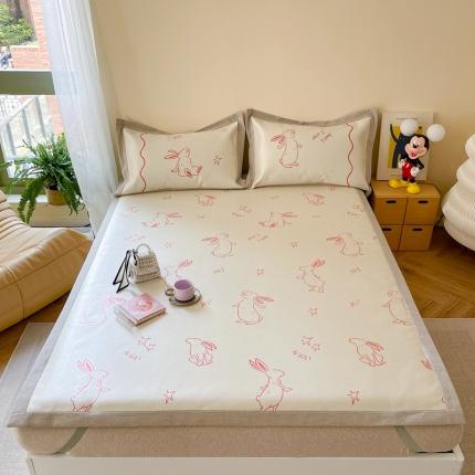 时年 2023新款水洗冰丝凉席 星空小兔