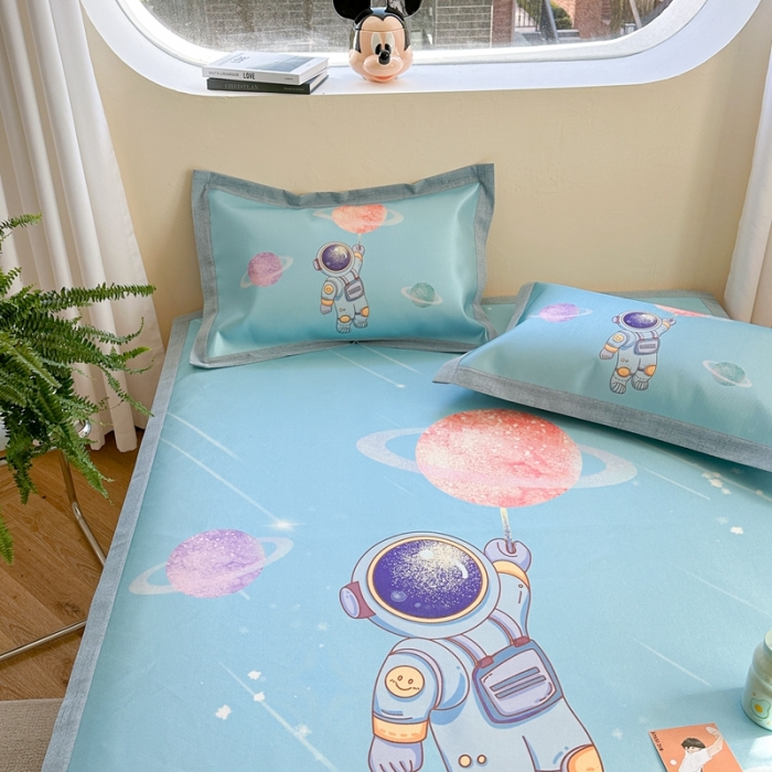 91家纺网 家纺一手货源 找家纺 时年 2023新款水洗冰丝凉席 宇宙流星