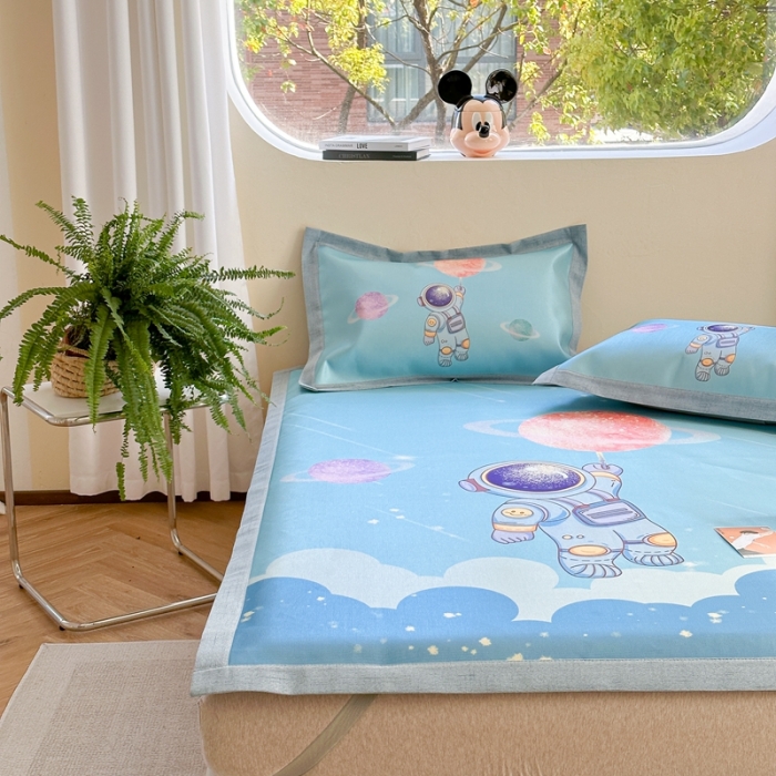 91家纺网 家纺一手货源 找家纺 时年 2023新款水洗冰丝凉席 宇宙流星