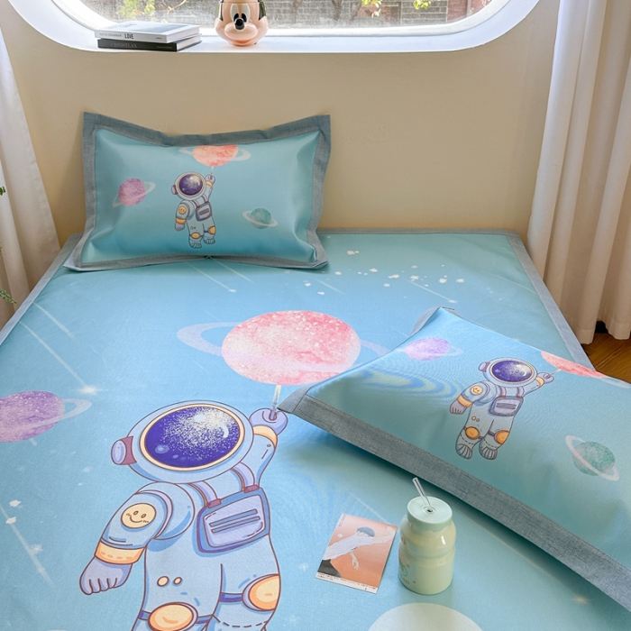 91家纺网 家纺一手货源 找家纺 时年 2023新款水洗冰丝凉席 宇宙流星