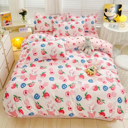 91家纺网 家纺一手货源 找家纺 KT猫直营店 2024新款迪士尼正版授权植物羊绒四件套 桃桃兔