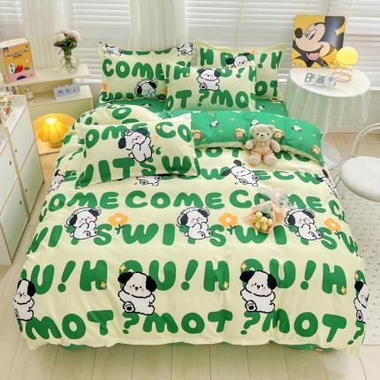 91家纺网 家纺一手货源 找家纺 （总）KT猫直营店 2024新款迪士尼正版授权植物羊绒四件套