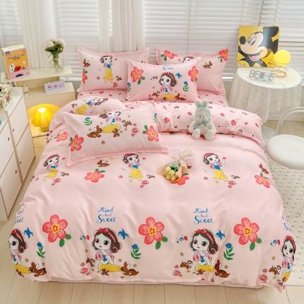 91家纺网 家纺一手货源 找家纺 KT猫直营店 2024新款迪士尼正版授权植物羊绒四件套 白雪公主-迪士尼