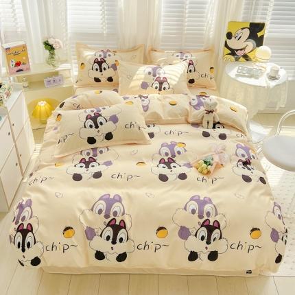 91家纺网 家纺一手货源 找家纺 KT猫直营店 2024新款迪士尼正版授权植物羊绒四件套 奇奇蒂蒂-迪士尼