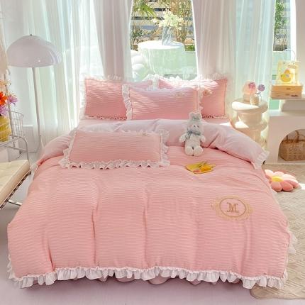 91家纺网 家纺一手货源 找家纺 （总）逸尚阁 水洗磨毛提花泡泡纱四件套