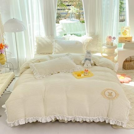 91家纺网 家纺一手货源 找家纺 （总）逸尚阁 水洗磨毛提花泡泡纱四件套