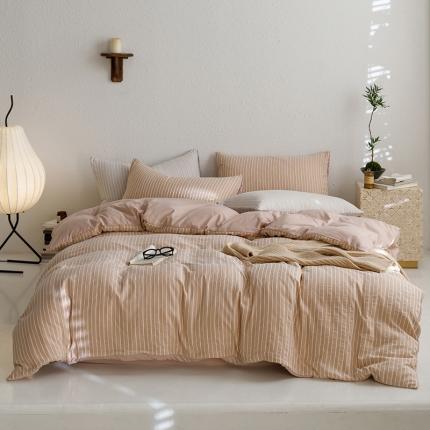 91家纺网 家纺一手货源 找家纺 逸尚阁 轻语系列亲肤磨毛印花四件套 奶茶咖