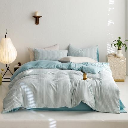 91家纺网 家纺一手货源 找家纺 逸尚阁 轻语系列亲肤磨毛印花四件套 晴空蓝