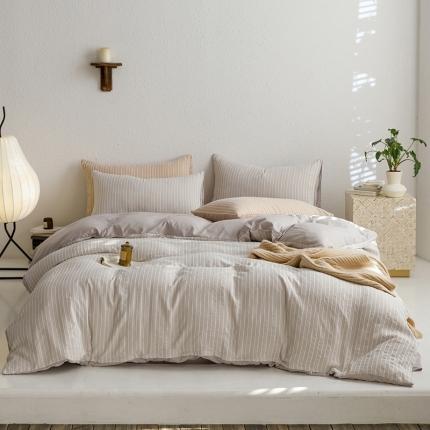 91家纺网 家纺一手货源 找家纺 逸尚阁 轻语系列亲肤磨毛印花四件套 优雅灰