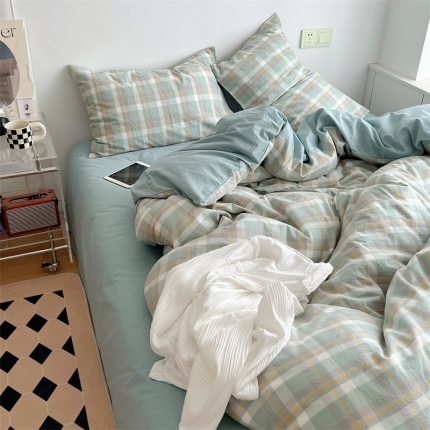 91家纺网 家纺一手货源 找家纺 （总）BOLP 2024 a类AB版双面均全棉色织 水洗棉四件套