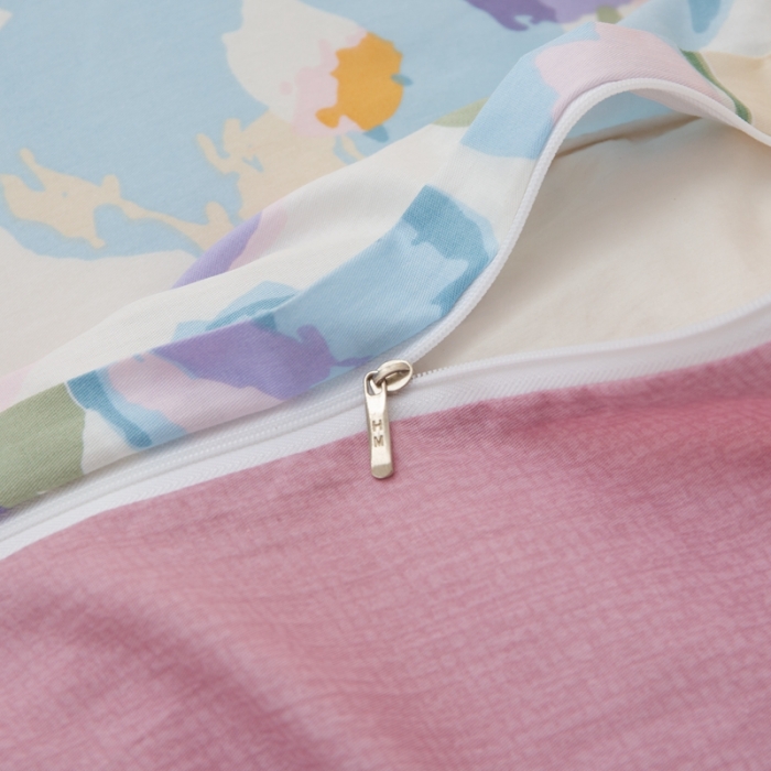 91家纺网 家纺一手货源 找家纺 黑马家居2023新款全棉印花喷气12868套件-四件套粉黛