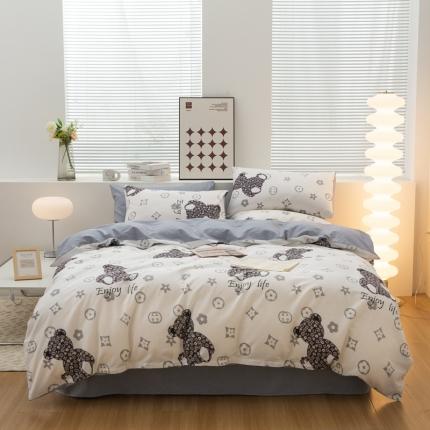 91家纺网 家纺一手货源 找家纺 黑马家居2023新款全棉印花喷气12868套件-四件套潮流