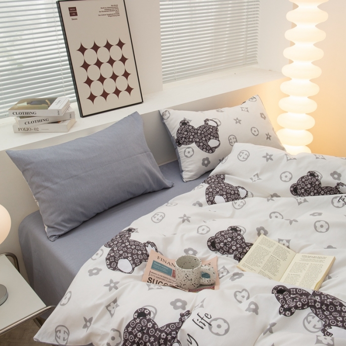 91家纺网 家纺一手货源 找家纺 黑马家居2023新款全棉印花喷气12868套件-四件套潮流