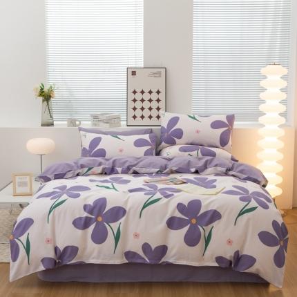 91家纺网 家纺一手货源 找家纺 黑马家居2023新款全棉印花喷气12868套件-四件套幽雅