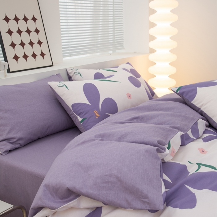 91家纺网 家纺一手货源 找家纺 黑马家居2023新款全棉印花喷气12868套件-四件套幽雅