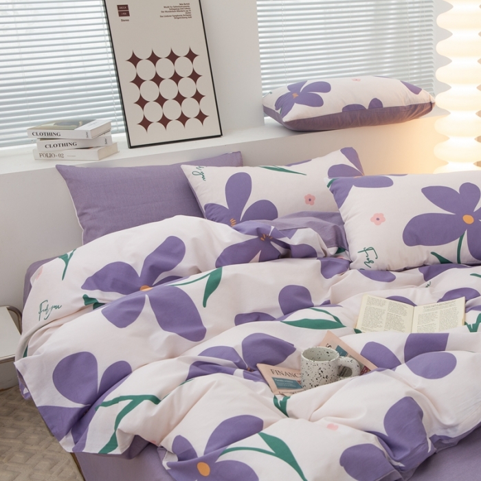 91家纺网 家纺一手货源 找家纺 黑马家居2023新款全棉印花喷气12868套件-四件套幽雅