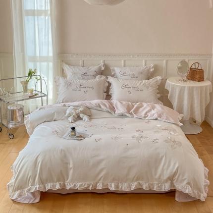 91家纺网 家纺一手货源 找家纺 （总）栩裕纺织2023新款50支长绒棉数四件套-花蜜