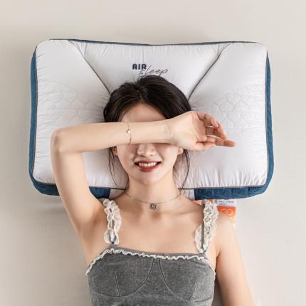 91家纺网 家纺一手货源 找家纺 麦肯锡2023新款舒缓释压安睡枕 深蓝色40x60+10cm
