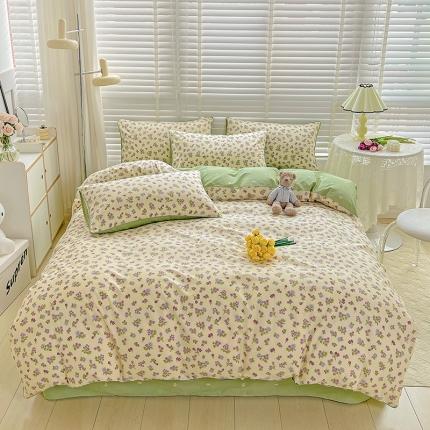 91家纺网 家纺一手货源 找家纺 （总）捌月 2023爆款全棉小清新嵌绳工艺四件套