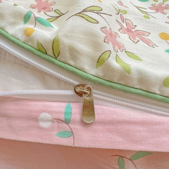 91家纺网 家纺一手货源 找家纺 捌月 2023爆款全棉小清新嵌绳工艺四件套 点点