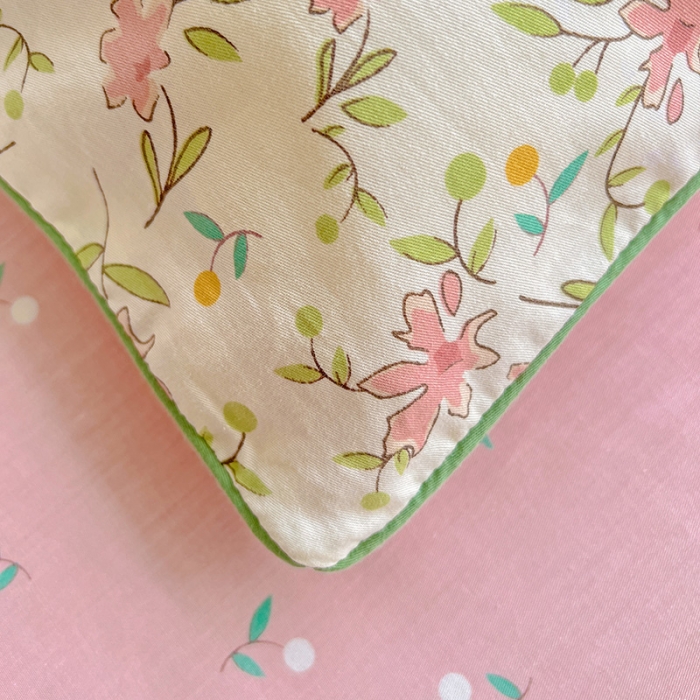 91家纺网 家纺一手货源 找家纺 捌月 2023爆款全棉小清新嵌绳工艺四件套 点点