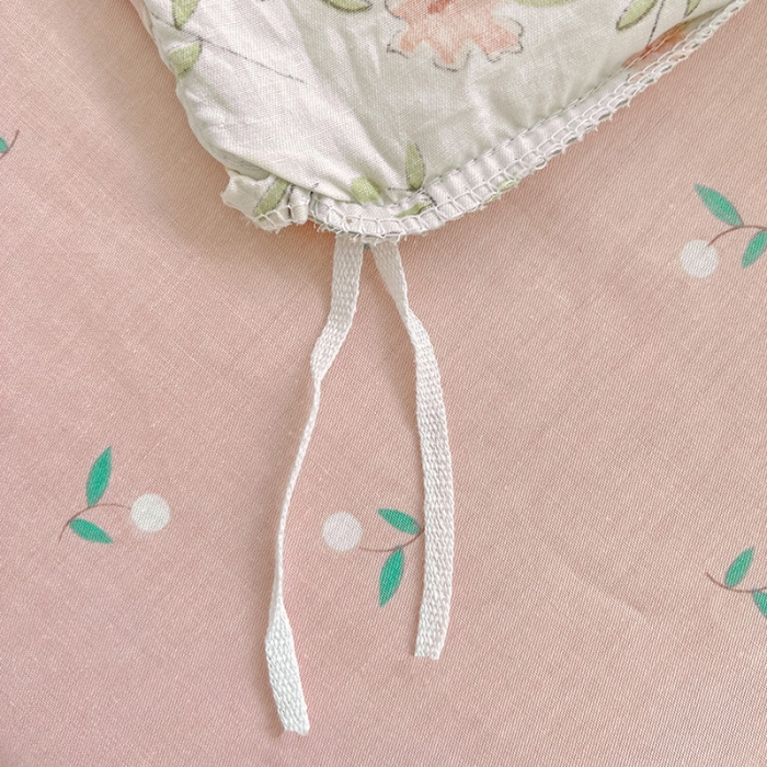 91家纺网 家纺一手货源 找家纺 捌月 2023爆款全棉小清新嵌绳工艺四件套 点点