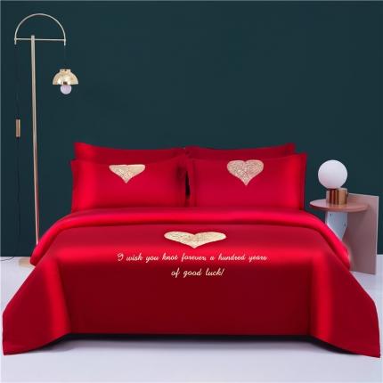 91家纺网 家纺一手货源 找家纺 （总）2025新款亲肤棉刺绣绣花婚庆四件套