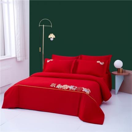 91家纺网 家纺一手货源 找家纺 （总）2025新款亲肤棉刺绣绣花婚庆四件套