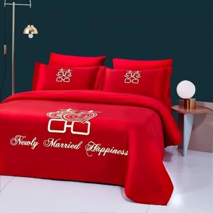 91家纺网 家纺一手货源 找家纺 （总）2025新款亲肤棉刺绣绣花婚庆四件套