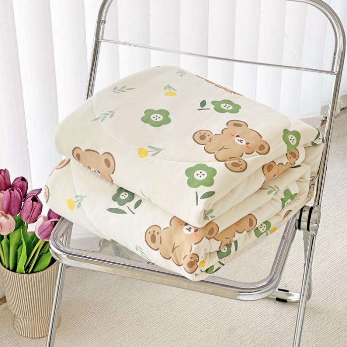 91家纺网 家纺一手货源 找家纺 乐童 2024新款A类针织夏被直播爆款花花熊