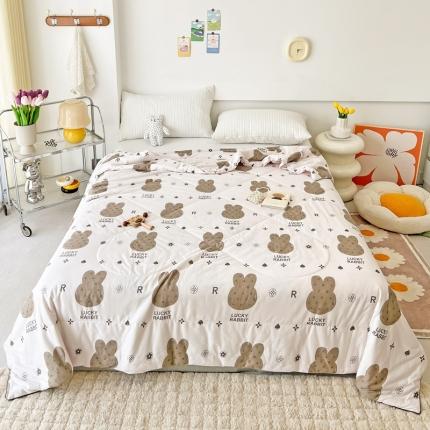 91家纺网 家纺一手货源 找家纺 乐童 2024新款A类针织夏被直播爆款字母熊