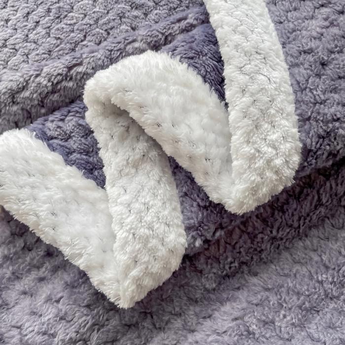 91家纺网 家纺一手货源 找家纺 （总）金来家纺2024菠萝格包边多功能盖毯 雾紫