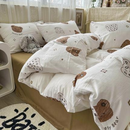 91家纺网 家纺一手货源 找家纺 （总）港岛妹妹 2024新款水洗双层纱四件套四件套