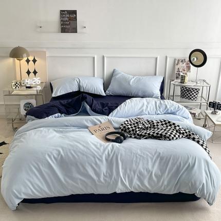 （总）贝拉梦 2023新款105g简约风柔软磨毛亲肤棉双拼单被套