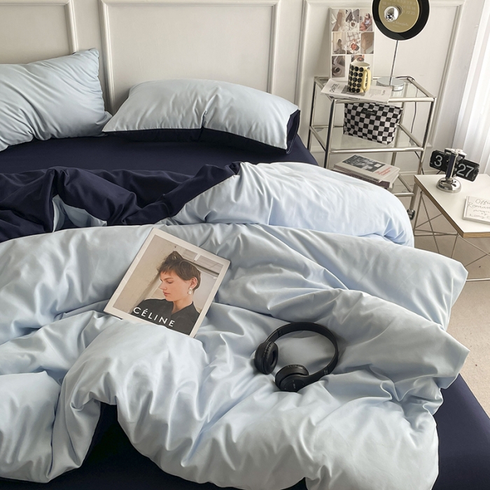 91家纺网 家纺一手货源 找家纺 （总）贝拉梦 2023新款105g简约风柔软磨毛亲肤棉双拼单被套